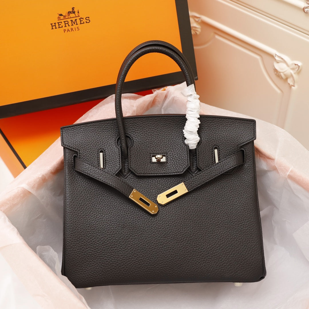 Hermes Birkin Bag 35 Black Togo Gold Hardware