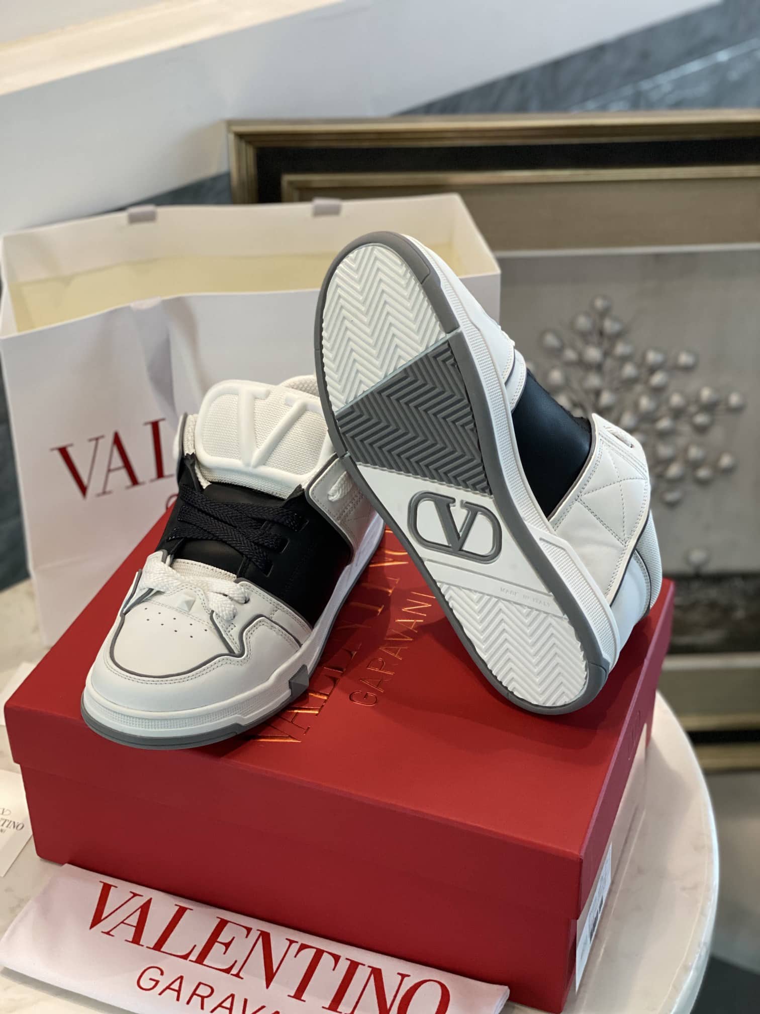 Valentino Garavani Open Skate Sneakers White And Black
