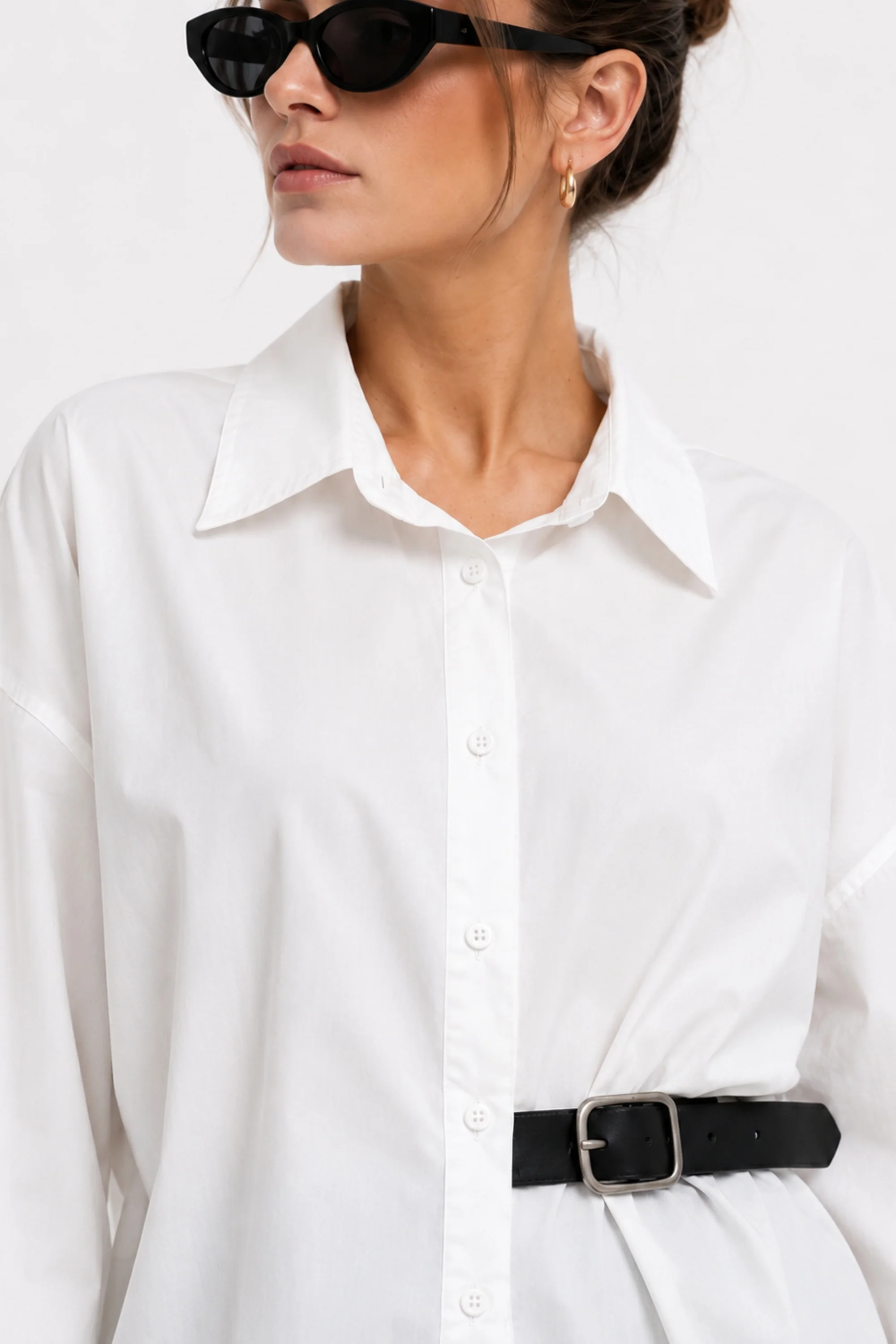 White Belted Statement Shirt