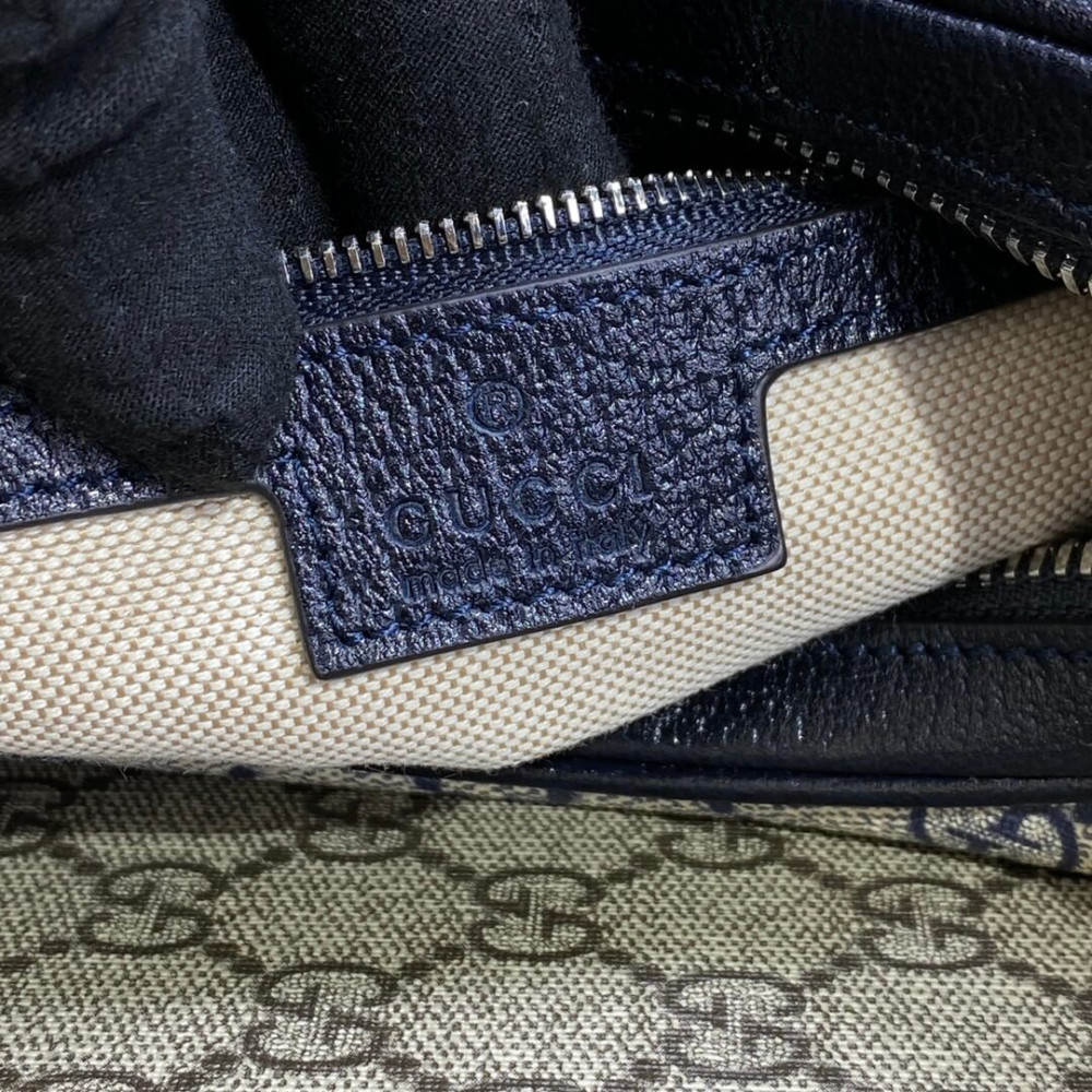 Gucci GG Supreme Attache Medium Shoulder Bag Blue