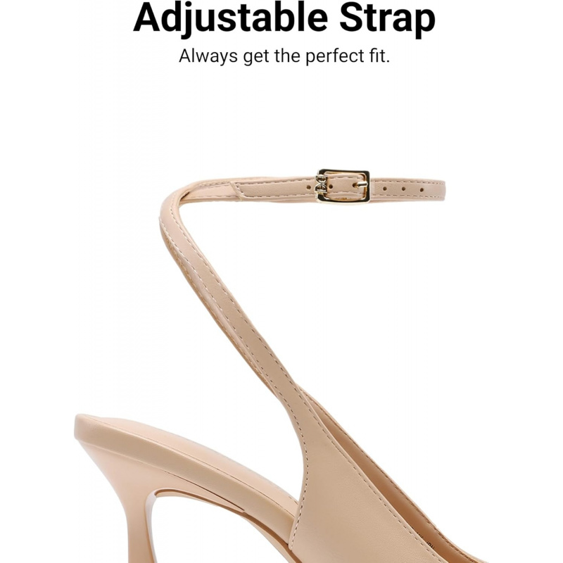 Women's Slingback Heels Pointed Toe Block