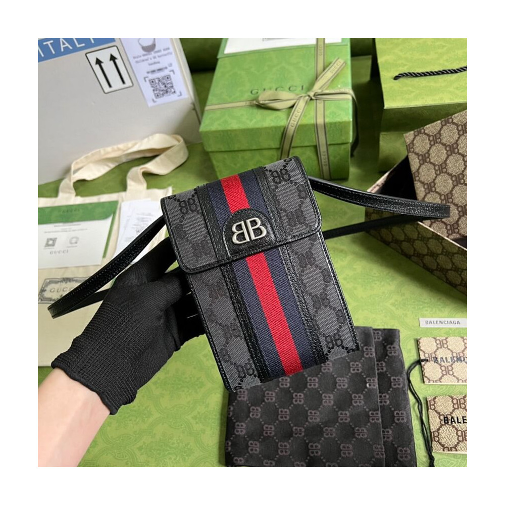 Balenciaga x Gucci Hacker Phone Bag Black