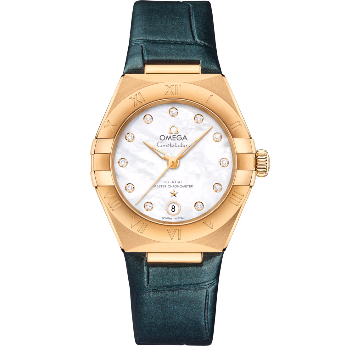 Omega Constellation Ladies' Selection 29mm yellow gold on leather strap 131.53.29.20.55.001
