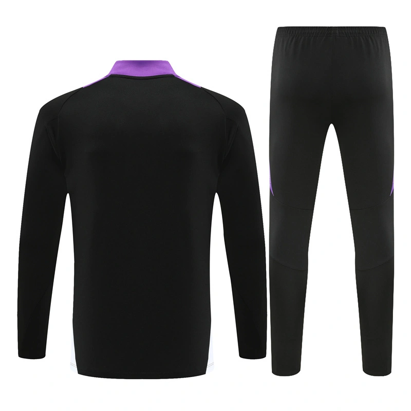2024-25 Real Madrid Black/Purple Long Sleeve Training Suit