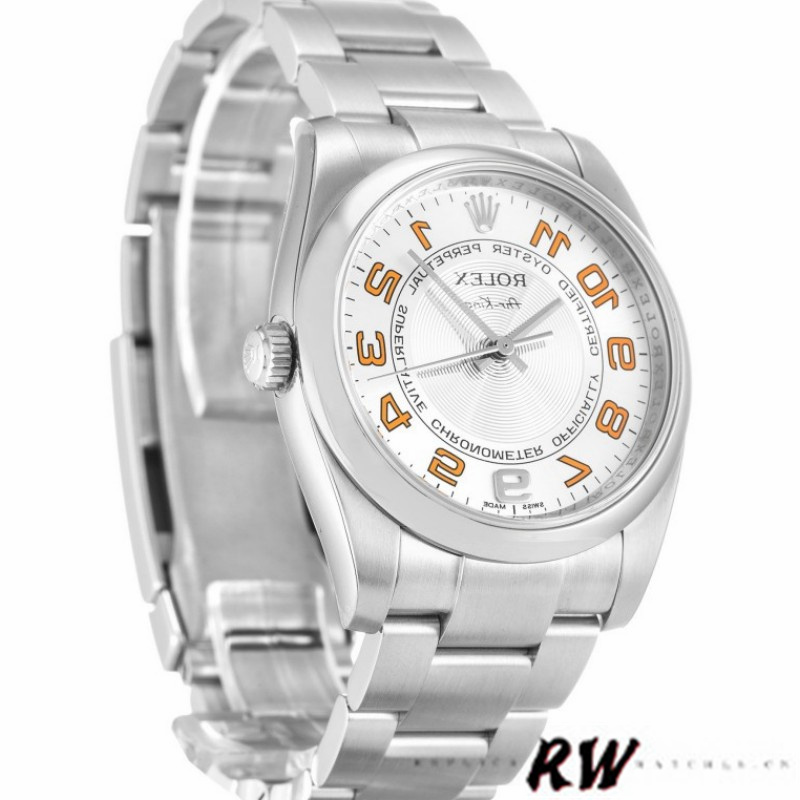 【Super Clone】Rolex Oyster Perpetual Air-King 114200 Concentric Silver Dial 34mm Unisex Replica watch