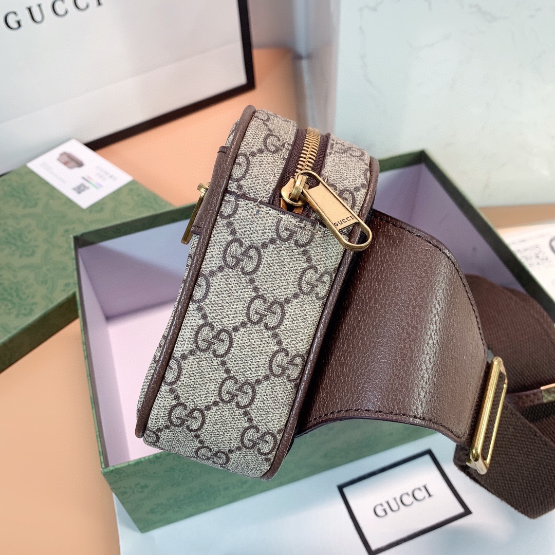Gucci Ophidia GG Supreme Belt Bag Brown 24cm 574796 97SIT 8747