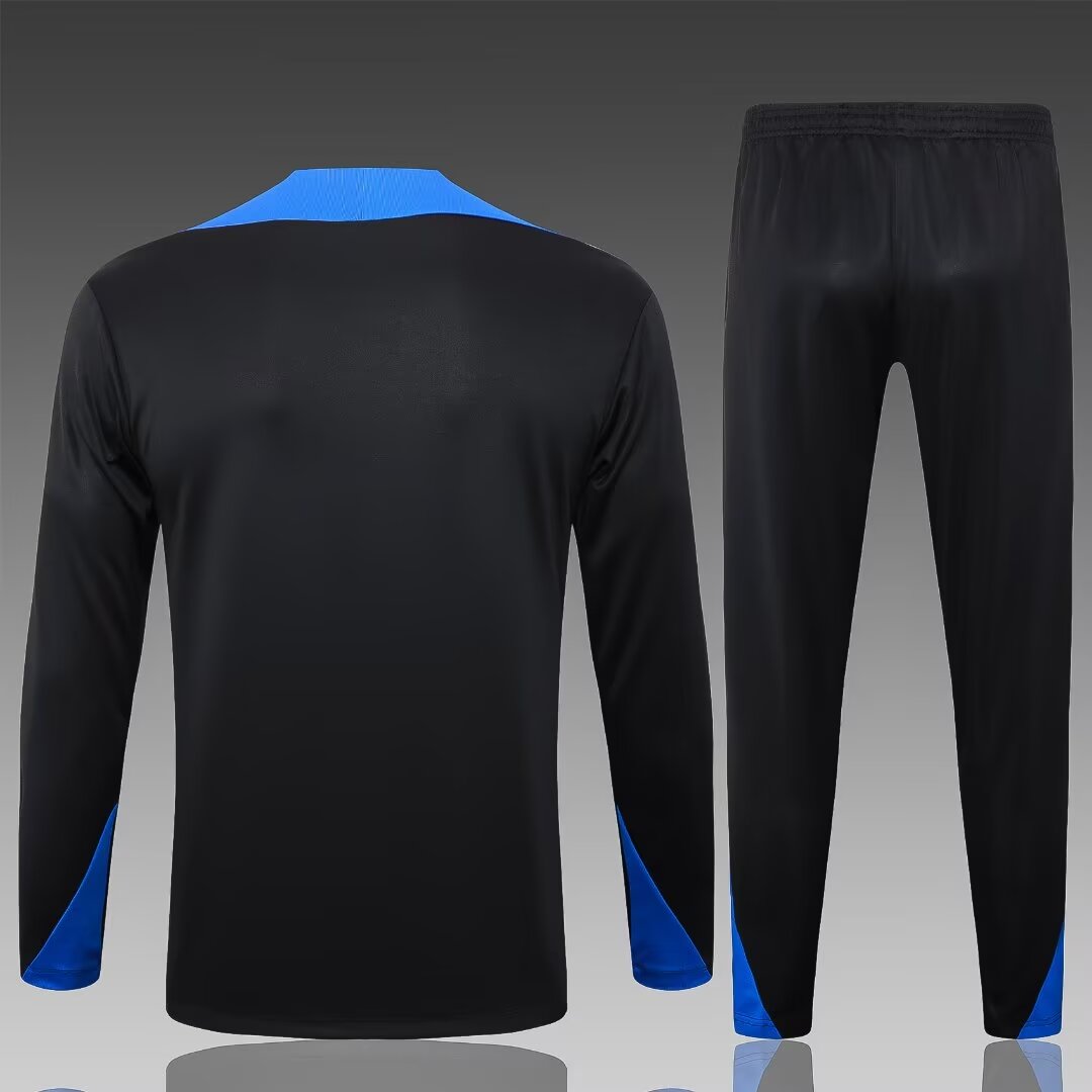 2024/2025 Inter Milan Half-Pull Training Suit Black Football Jersey 1:1 Thai Quality Set