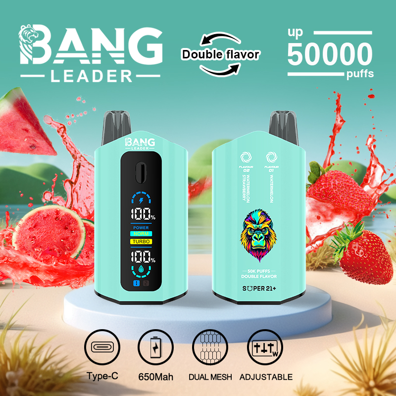 Bang Leader 50K Puffs 2-in-1 Prefilled Vape | Dual Flavor, Adjustable Wattage,  Rechargeable