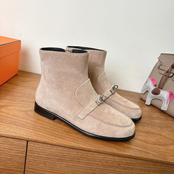 Hermes Kelsy Ankle Boot Beige Camel
