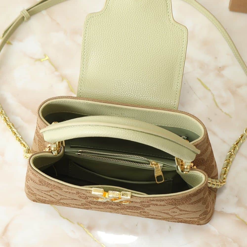 Louis Vuitton Capucines BB Green Brown 27cm