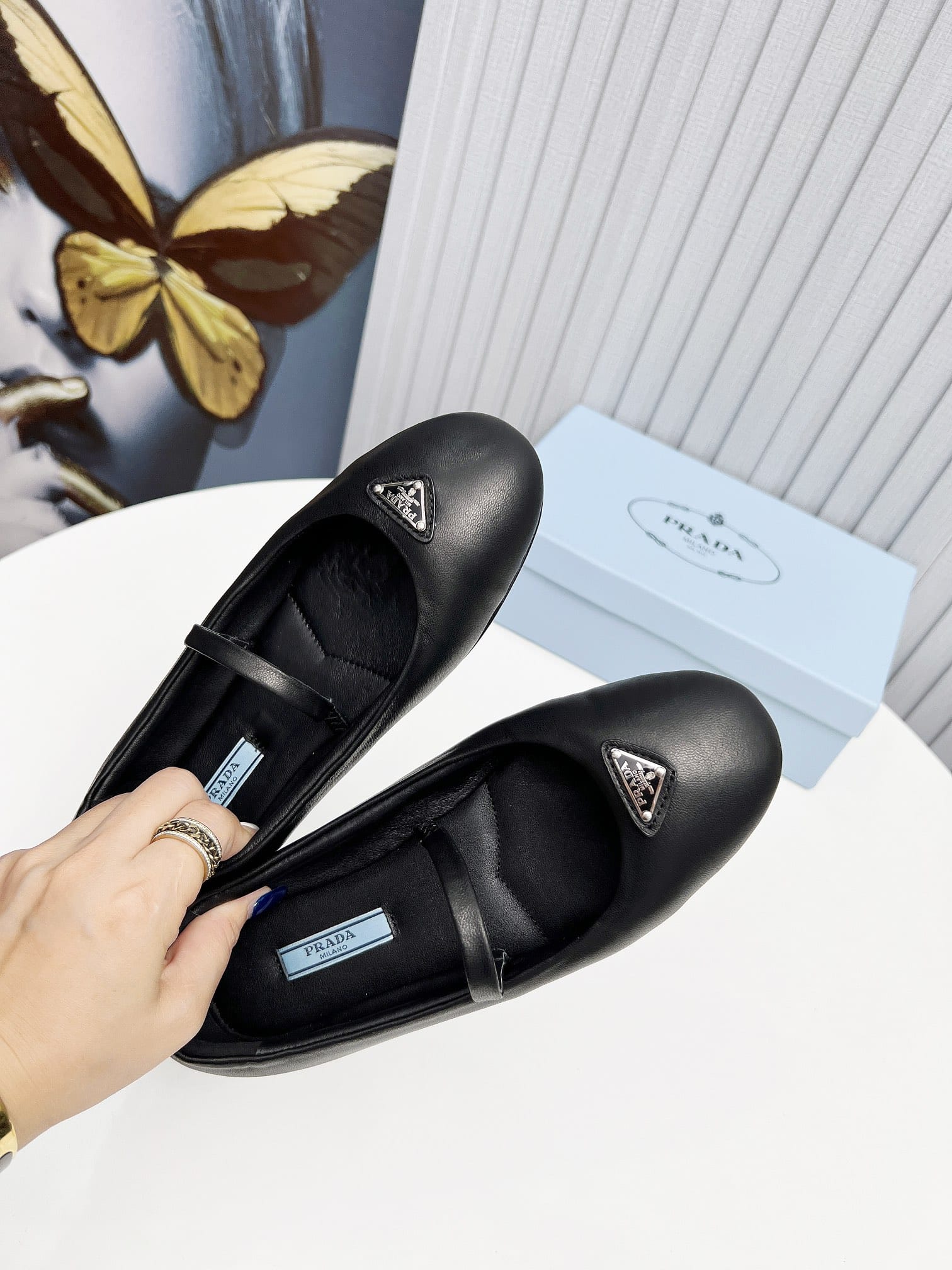 Prada Soft Padded Nappa Leather Ballerinas Black 1F122N 2Dl8 F0002 F 005
