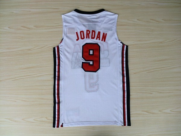 1:1 double layer solid embroidery player version Mengyi Replica #9 Jordan white suit