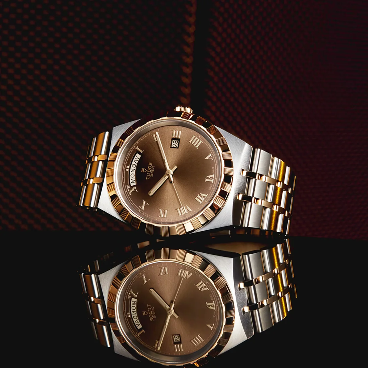 TUDOR Royal Date/Day 41mm S&G Brown Roman Dial Automatic Watch M28603-0007