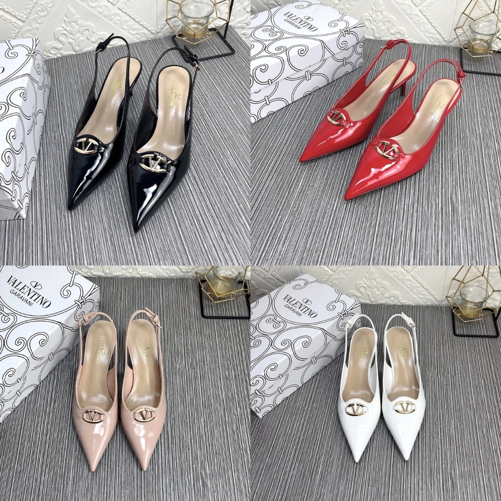 Valentino Vlogo The Bold Edition Slingback Pumps In Patent Leather 60Mm In Black