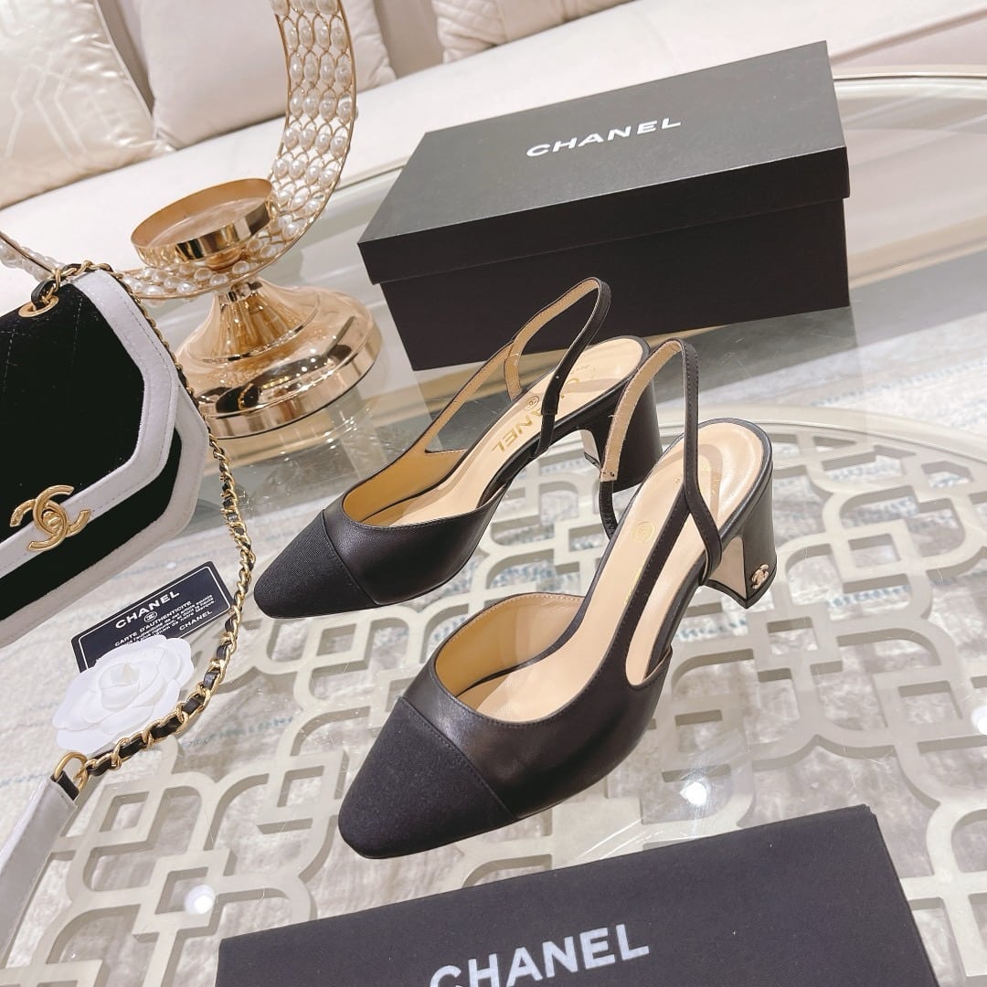 Chanel Slingbacks Grosgrain Black G31318 Y50006 94305