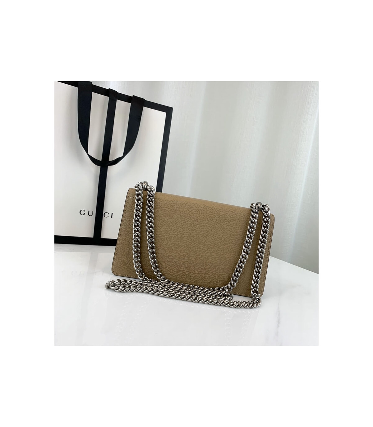 Gucci Dionysus Small Shoulder Bag in Apricot Leather