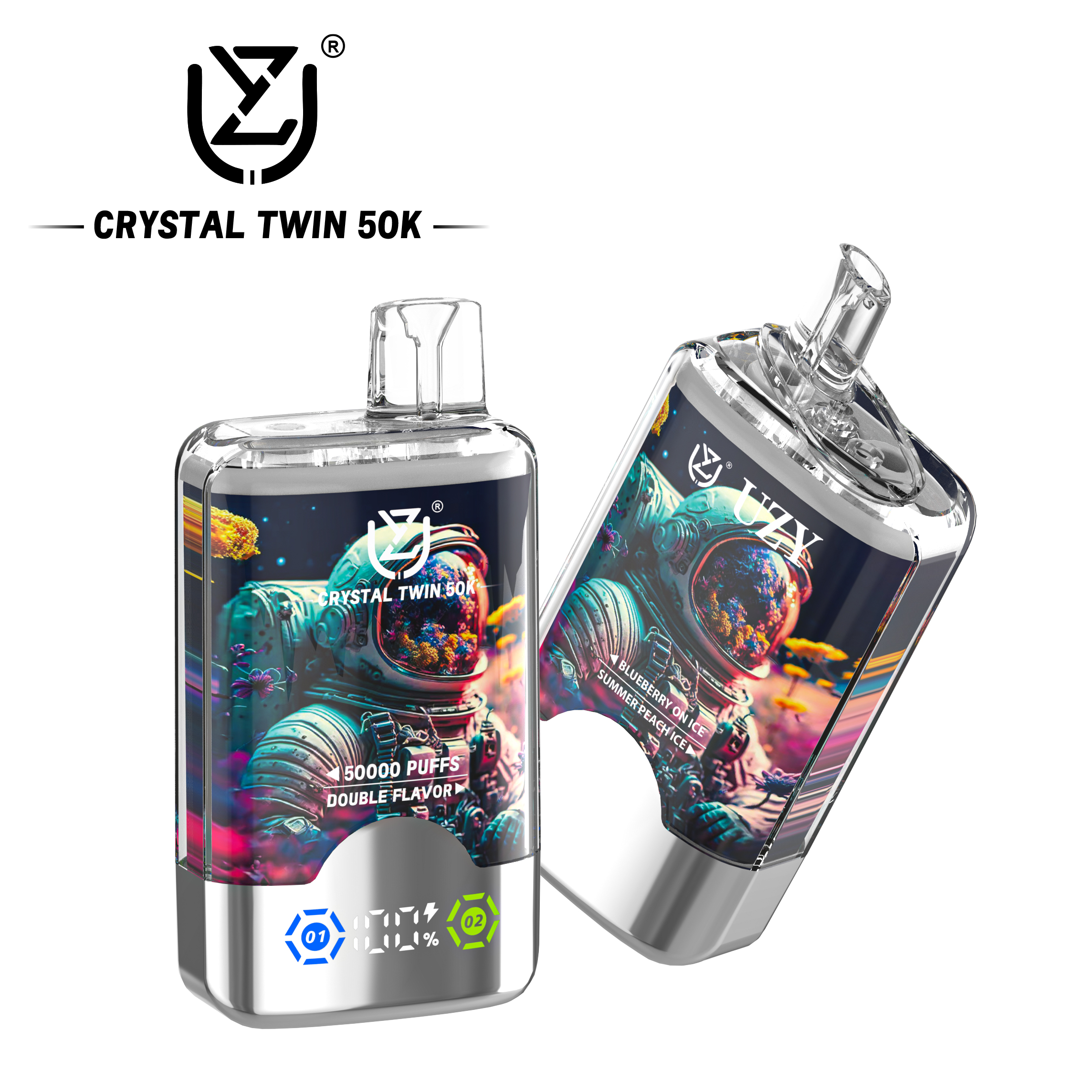 UZY CRYSTAL TWIN 50K Puffs Prefilled Vape |  Rechargeable
