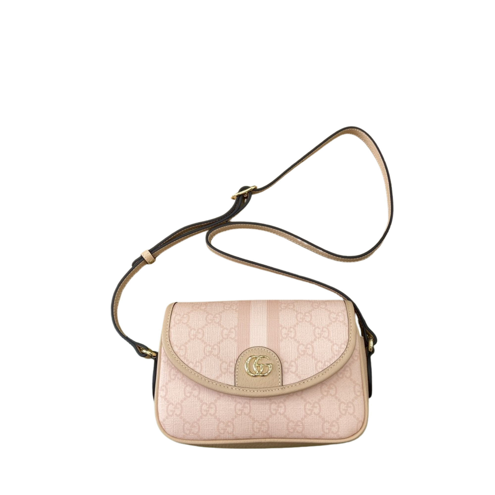 Gucci Monogram Textured Dollar Mini Ophidia Rose Pink