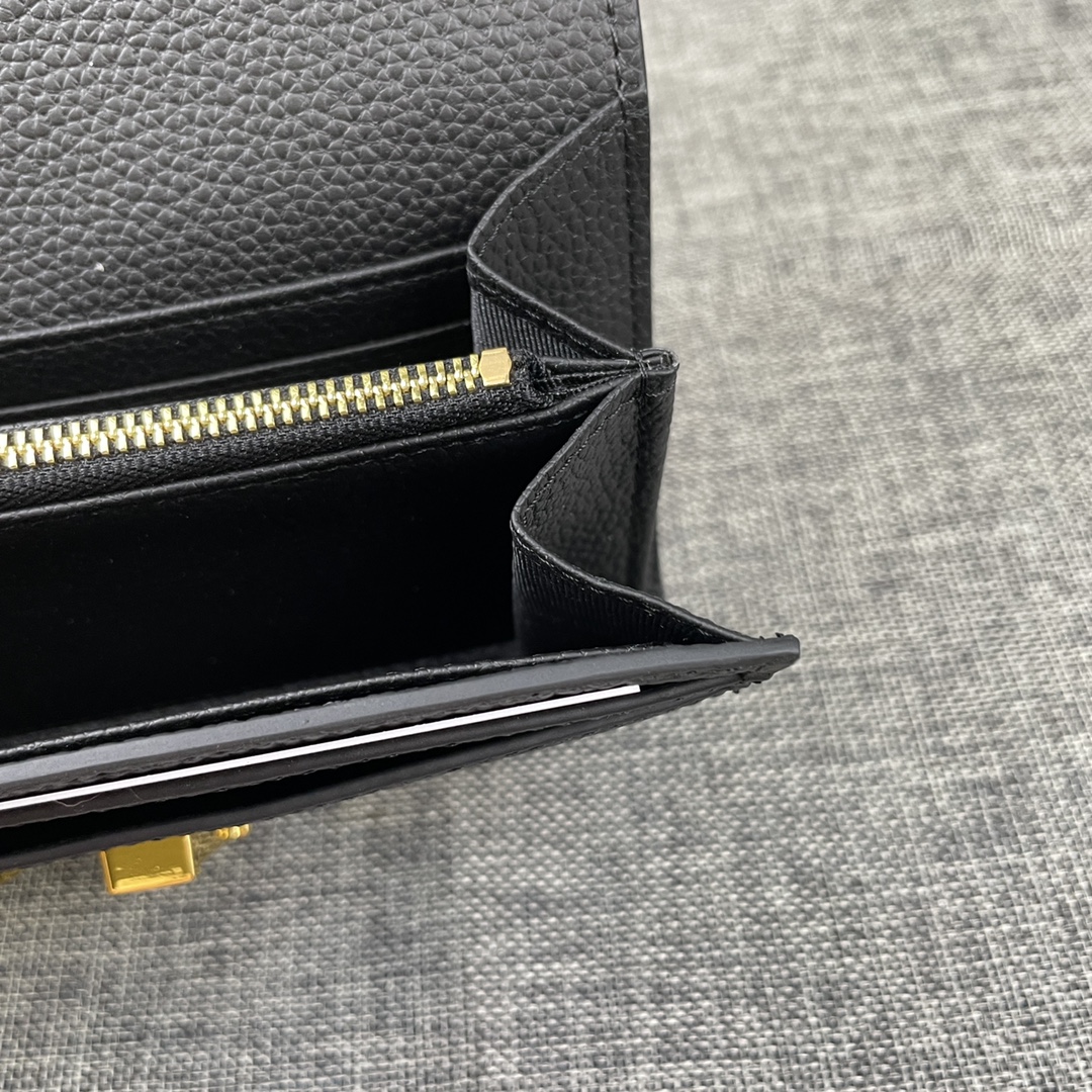 Hermes Constance Wallet Epsom Leather Gold Hardware In Black 20cm