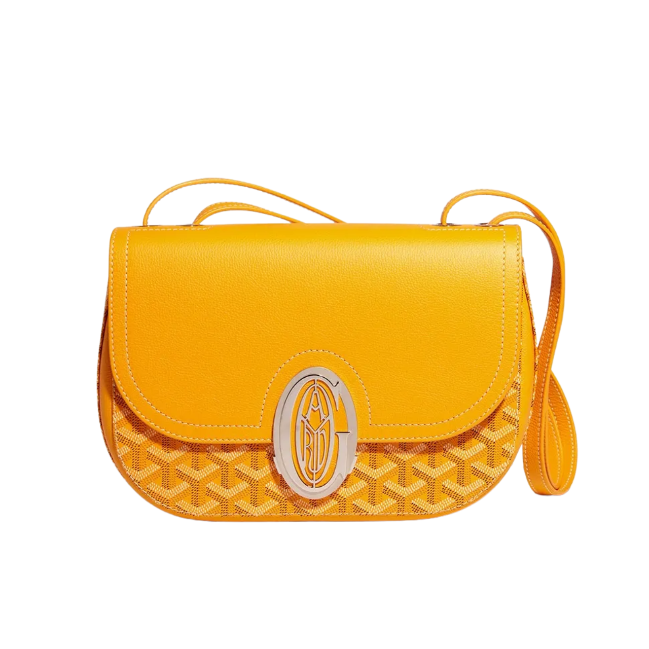 Goyard 233 Bag 25 Cm Yellow Calfskin And Goyardine Canvas