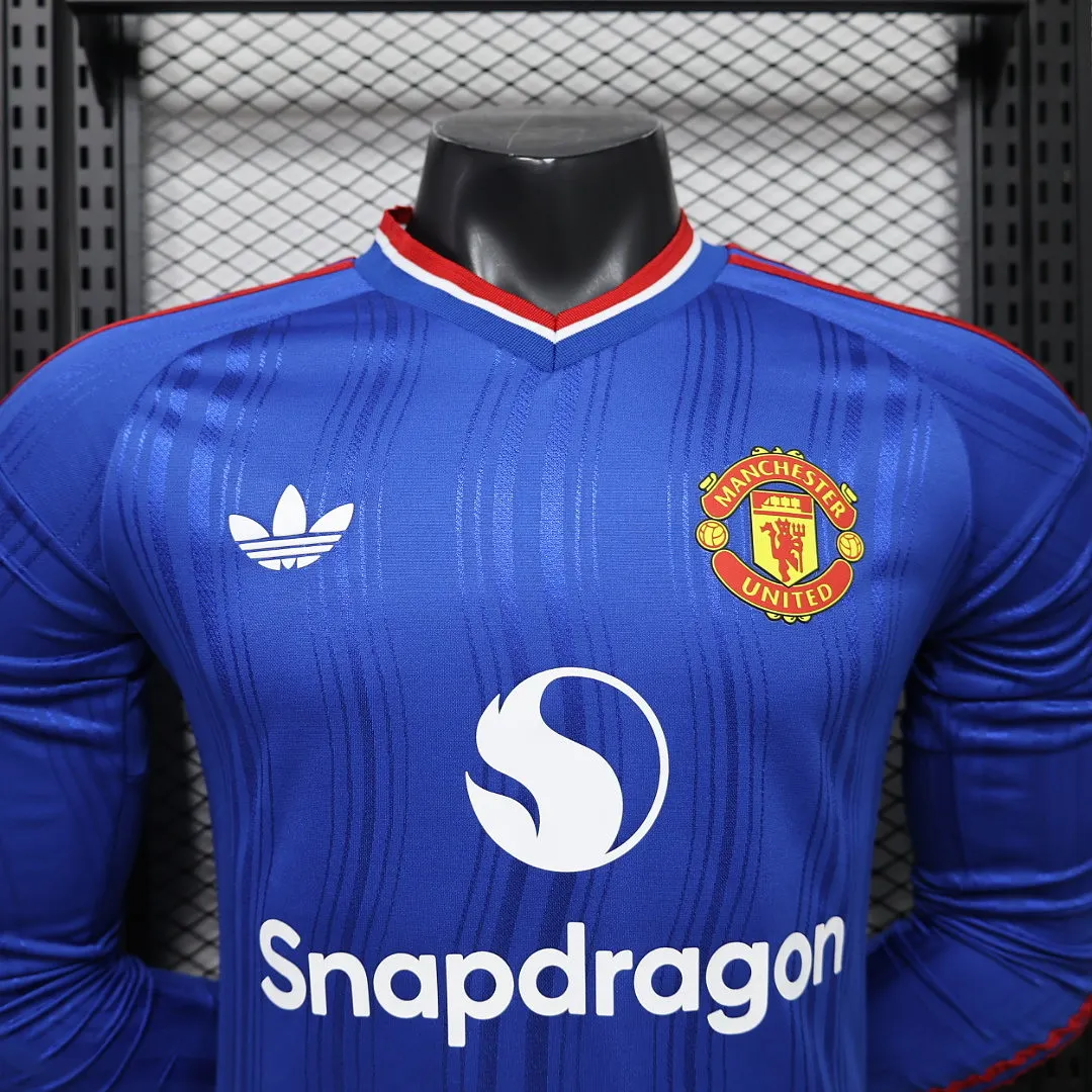 2026/27 Premier League Manchester United Team Away Football Jersey Player Version Long Sleeves - JerseyFun
