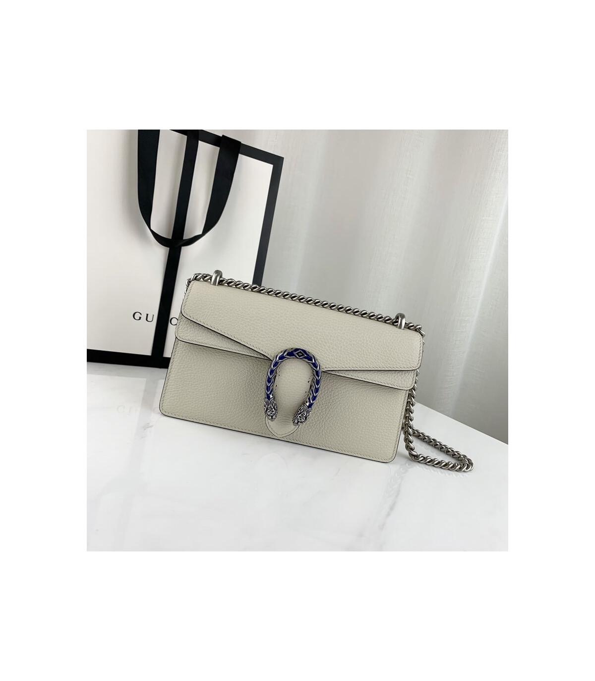 Gucci Dionysus Small Shoulder Bag in White Leather