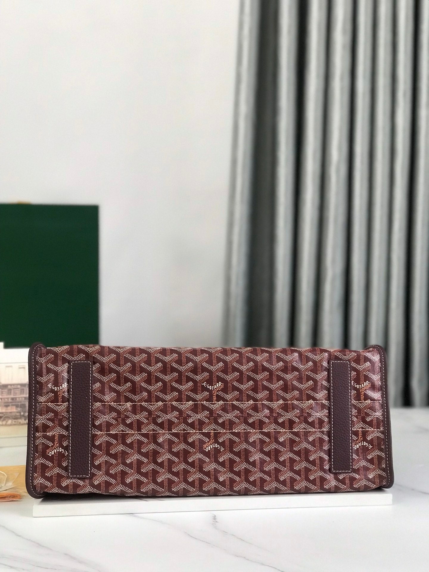 Goyard Hardy Pm Bag 40 Cm Brown Goyardine Canvas And Taurillon Leather Trim