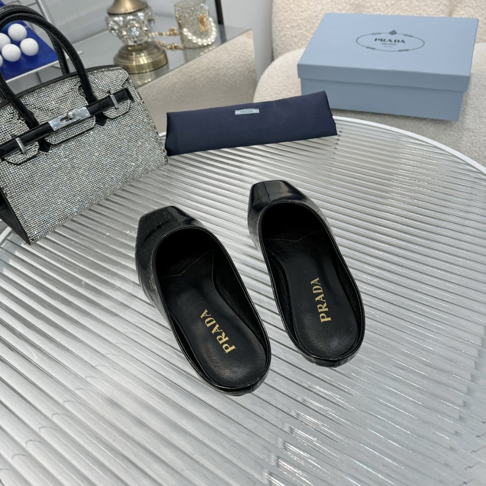 Prada Brushed Leather Mules Black 1S825N 055 F0002 F 015
