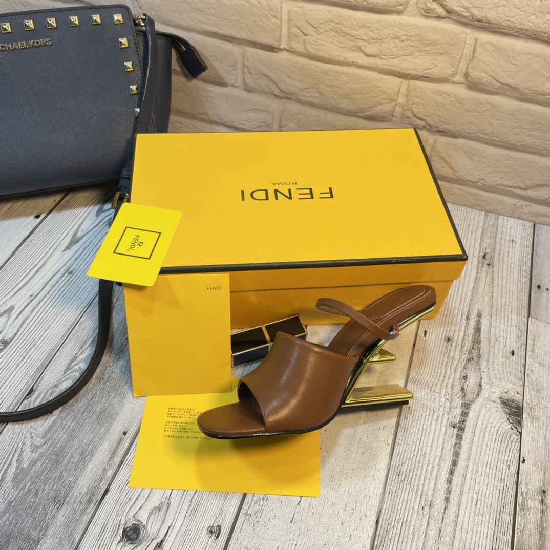 Fendi First Leather High-Heeled Sandals Brown 8R8212Na7F1Gqi