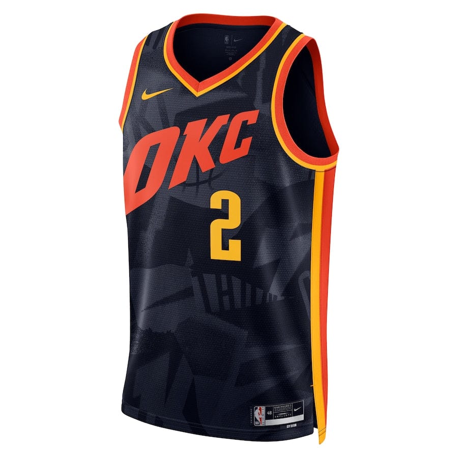 Men's  City Edition Oklahoma City Thunder Shai Gilgeous-Alexander #2 Navy 2023-2024 season Jersey