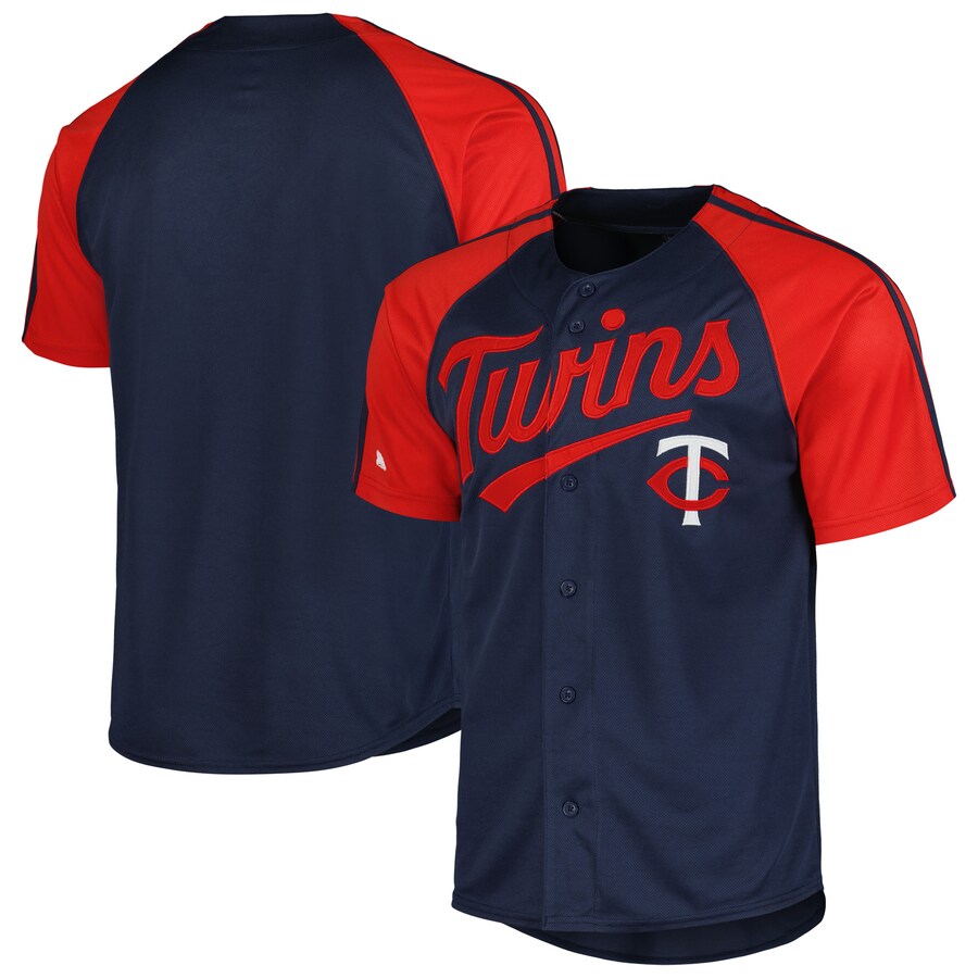 Minnesota Twins Stitches Team Raglan Sleeve Jersey Navy
