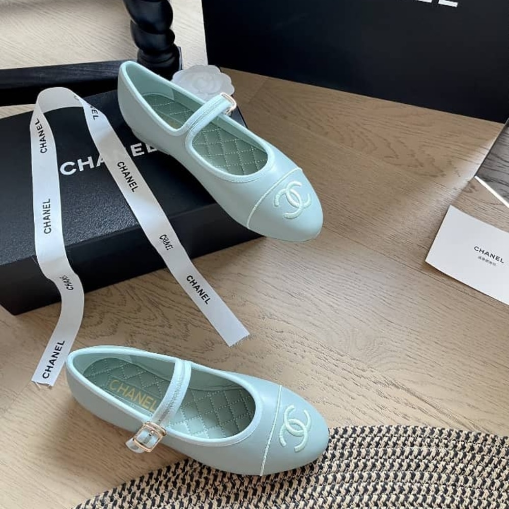 Chanel Mary Jane Ballet Flat Light Blue