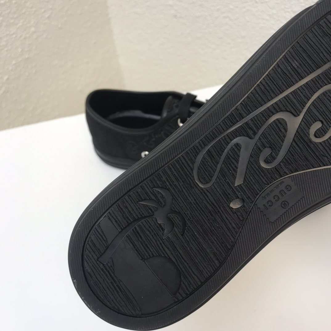 Gucci Women’S Leather Top Sneaker Black