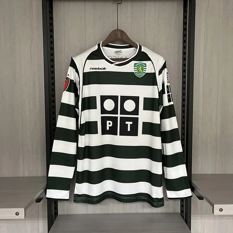 2001-03 Retro Long Sleeve Sporting Lisbon Home Football Shirt 1:1 Thai Quality
