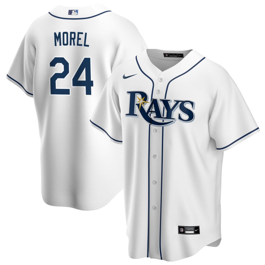 Men's Tampa Bay Rays Nike White Home Replica  Jersey-Christopher Morel