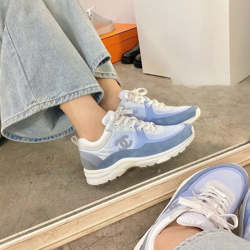 Chanel Wmns Suede Sneakers Sky Blue G37136