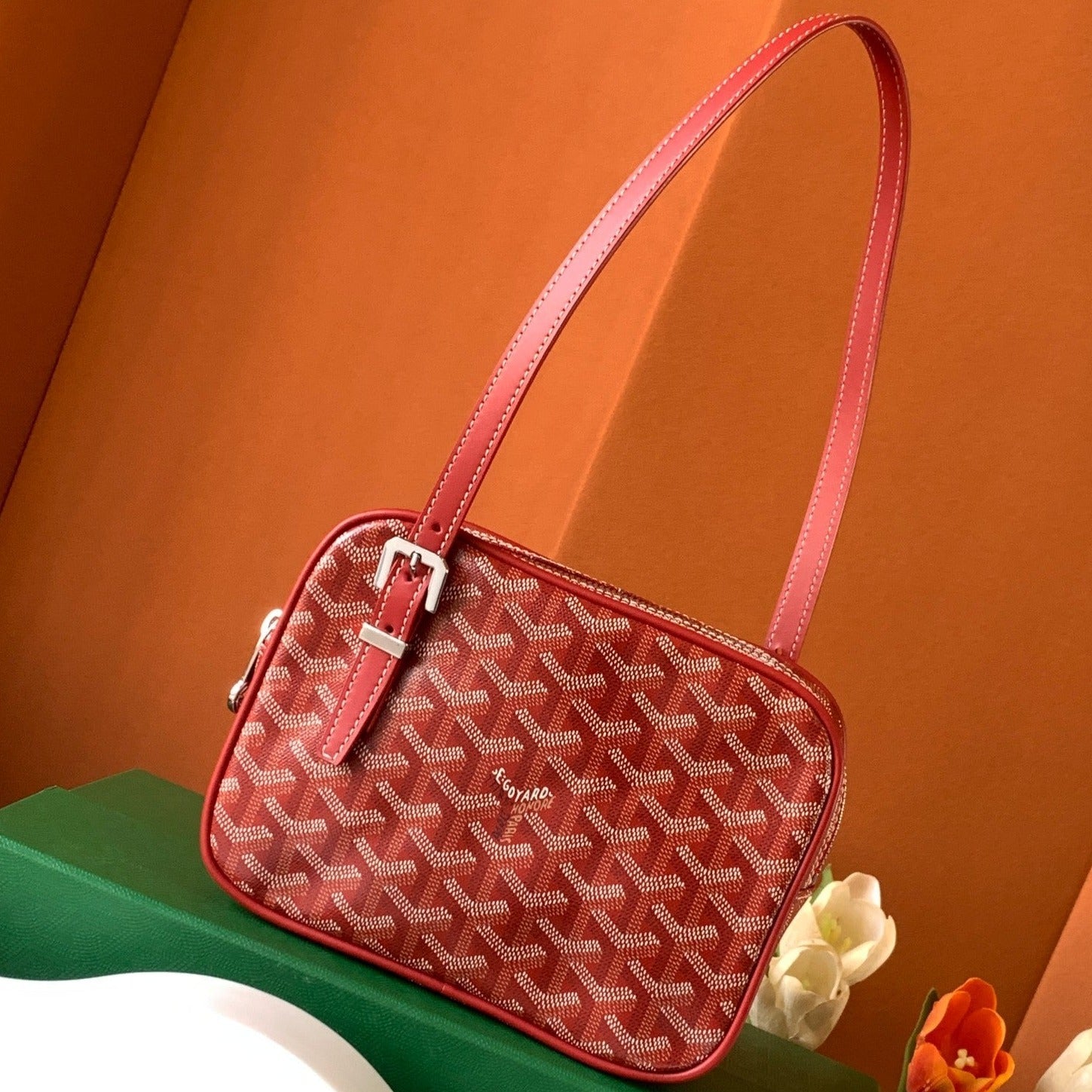 Goyard Yona Bag Coated MM 21Cm Red Canvas