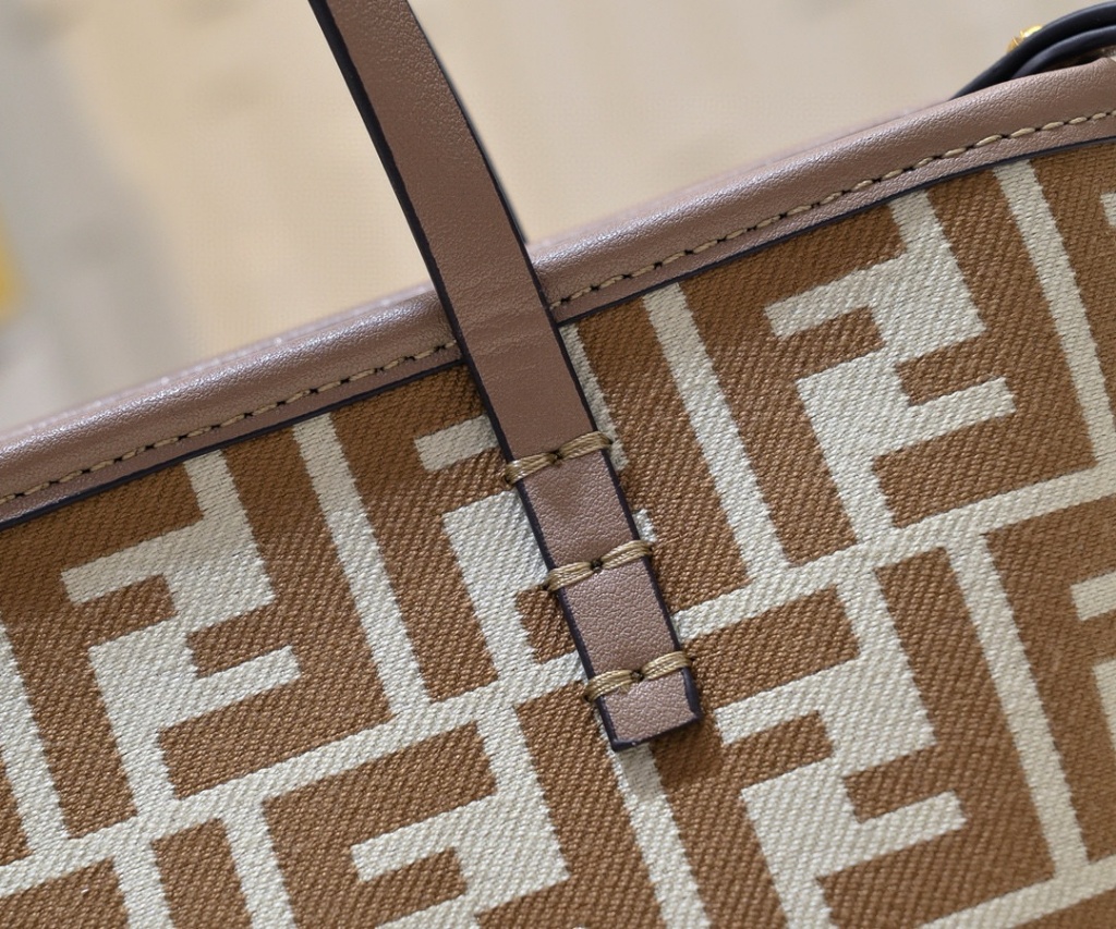 Fendi Roll FF Beige Jacquard Mini Bag 16cm
