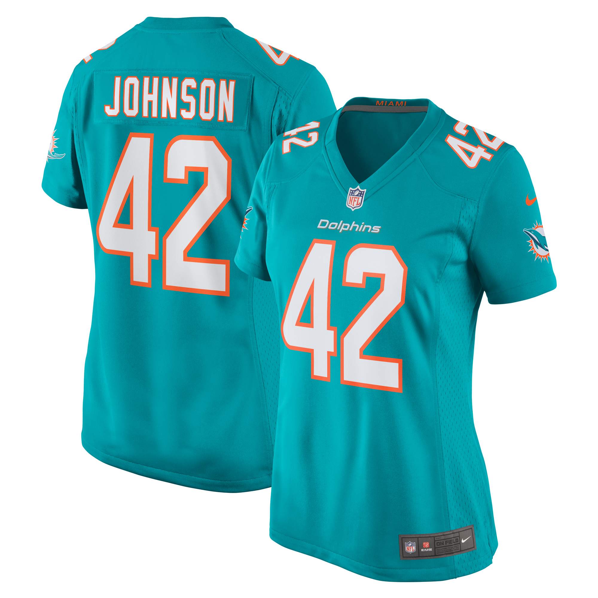 Alexander Johnson Miami Dolphins Nike Women's  Game Jersey -  Aqua