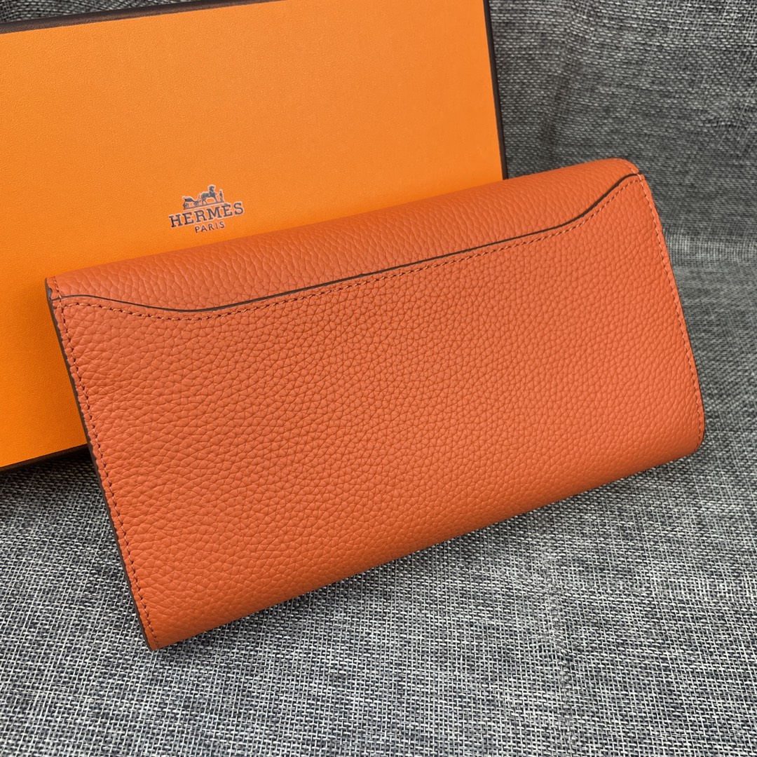 Hermes Constance Togo Long Wallet Silver Toned Hardware 20cm