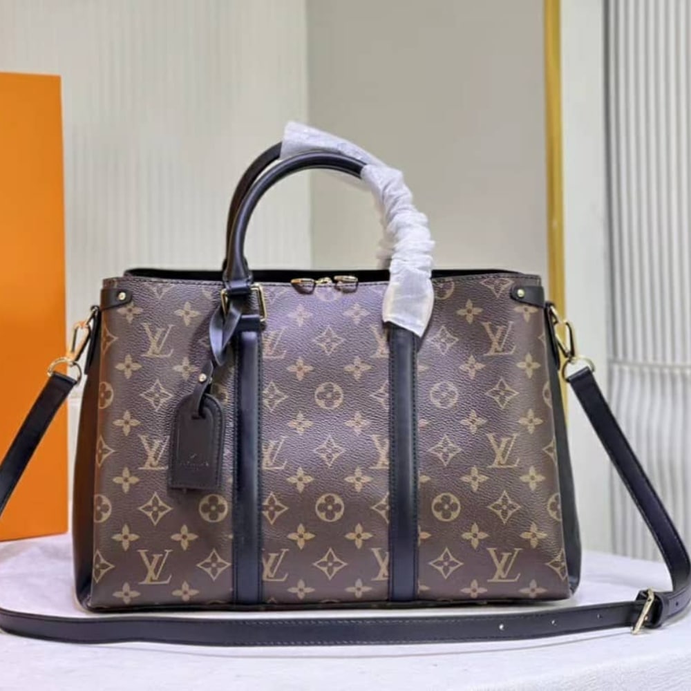 Louis Vuitton Soufflot MM Bag Monogram Canvas Black 36Cm M44817
