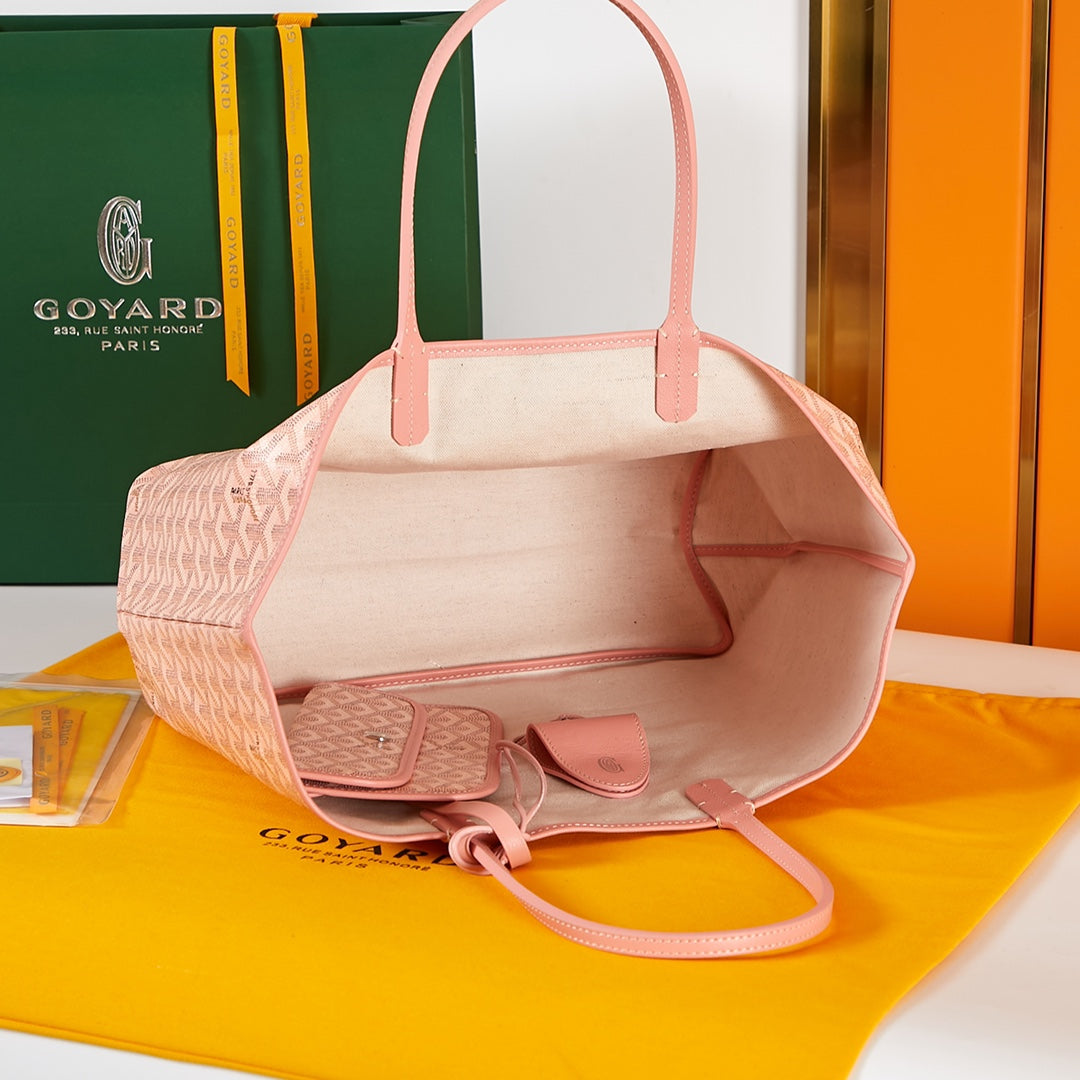 Goyard Saint Louis Pm 34Cm Pink Canvas Chevroches Calfskin