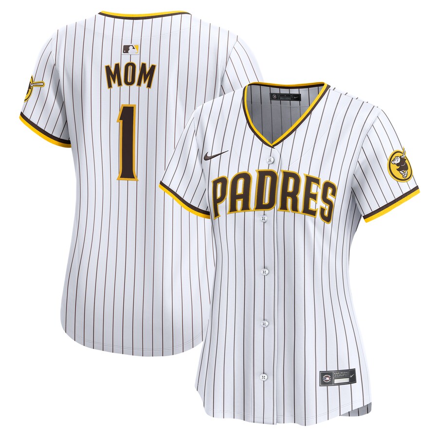 San Diego Padres Women's #1 Mom Home Limited Jersey White