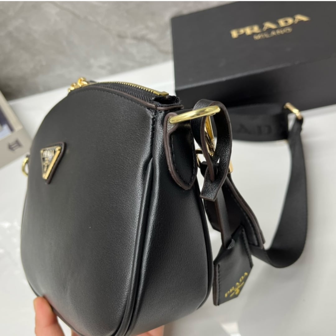 Prada Leather Mini Shoulder Bag Black 21Cm 1Bh212 2Aix F0002 V Nvm
