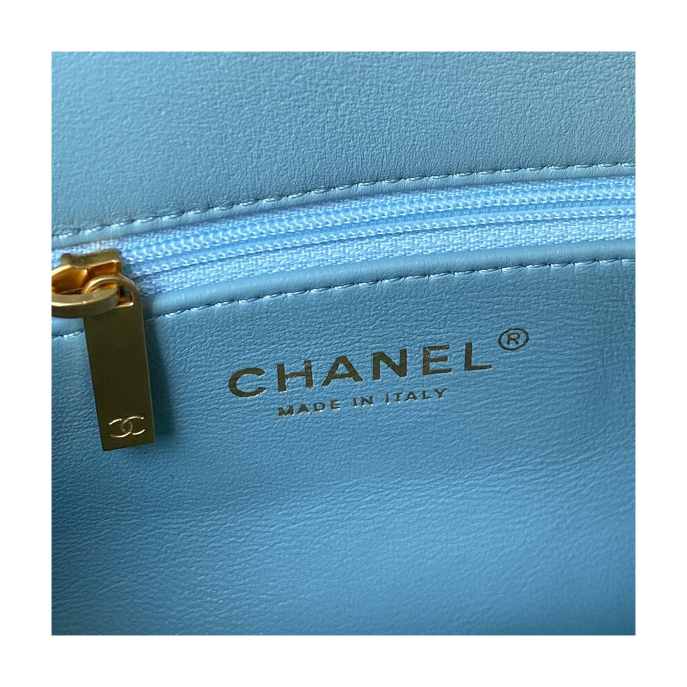 Chanel Small Flap Bag in Lambskin with Enamel CC