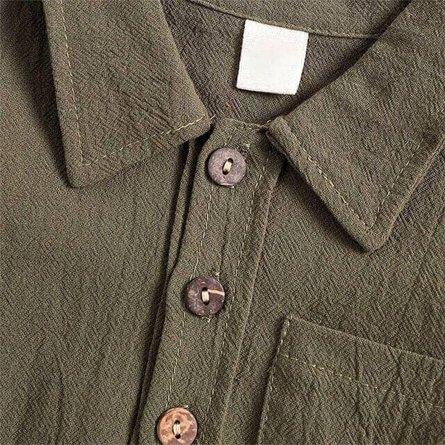 Solid Linen Shirt Toddler Set