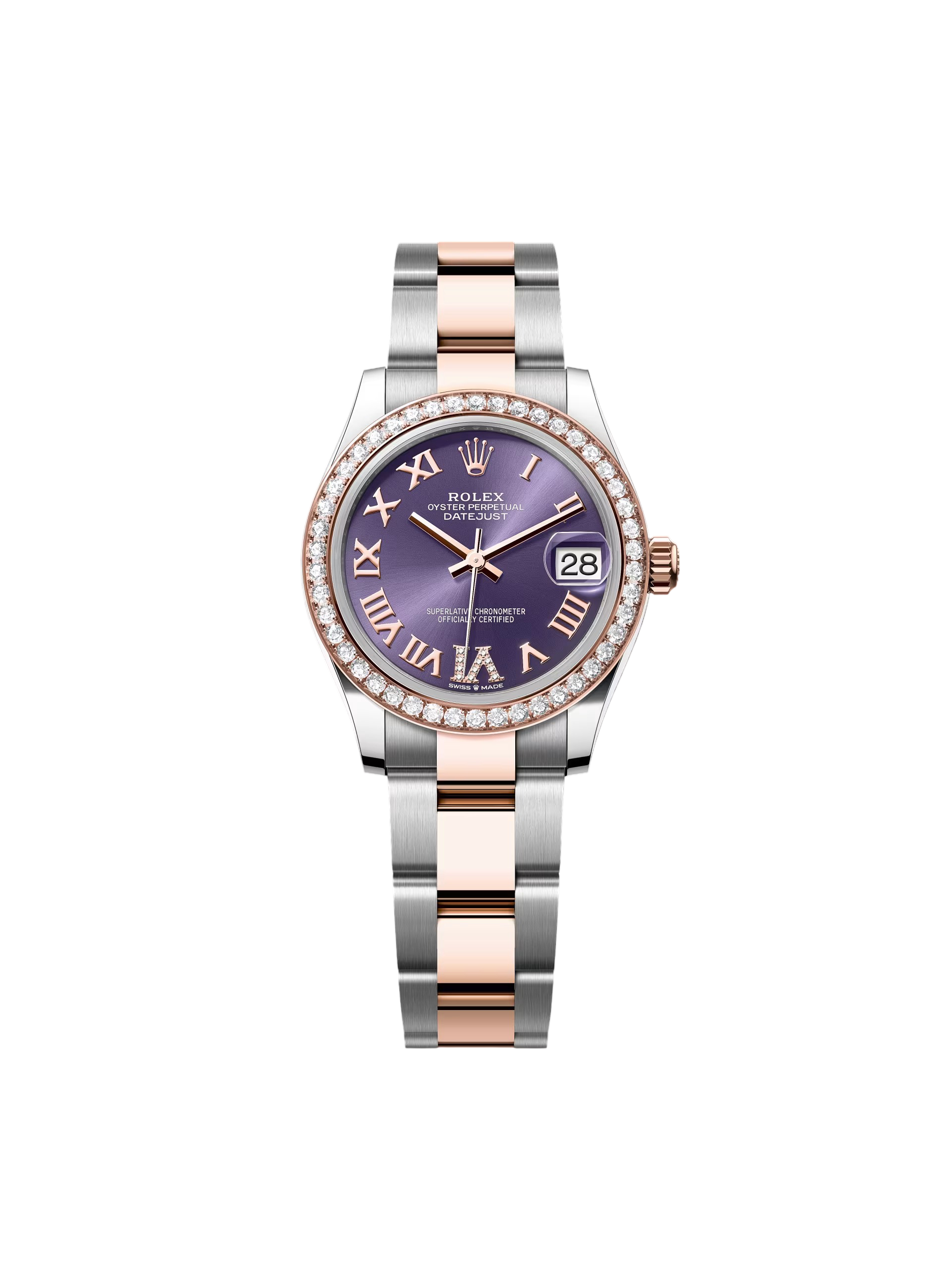 Rolex Datejust m278381-0015/0016 Aubergine Roman Dial 31mm Oyster Bracelet