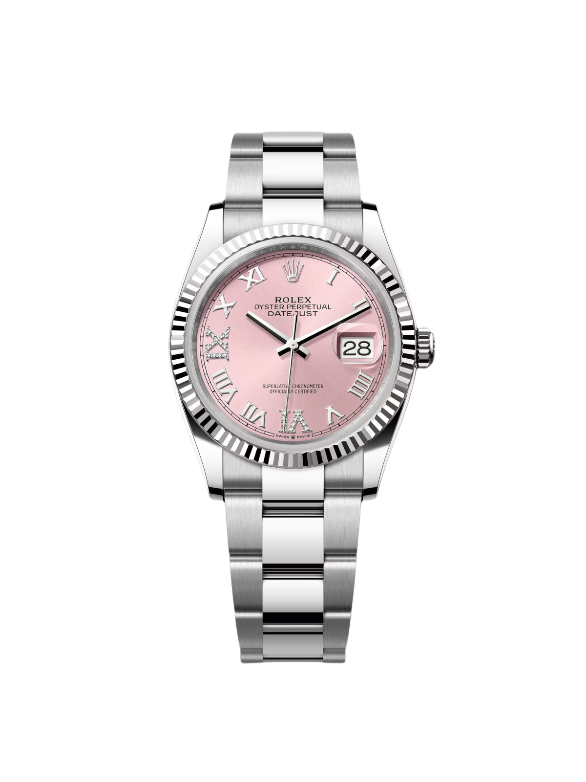 Rolex  Datejust 36mm 126234 Pink Roman Dial Oyster Stainless Steel