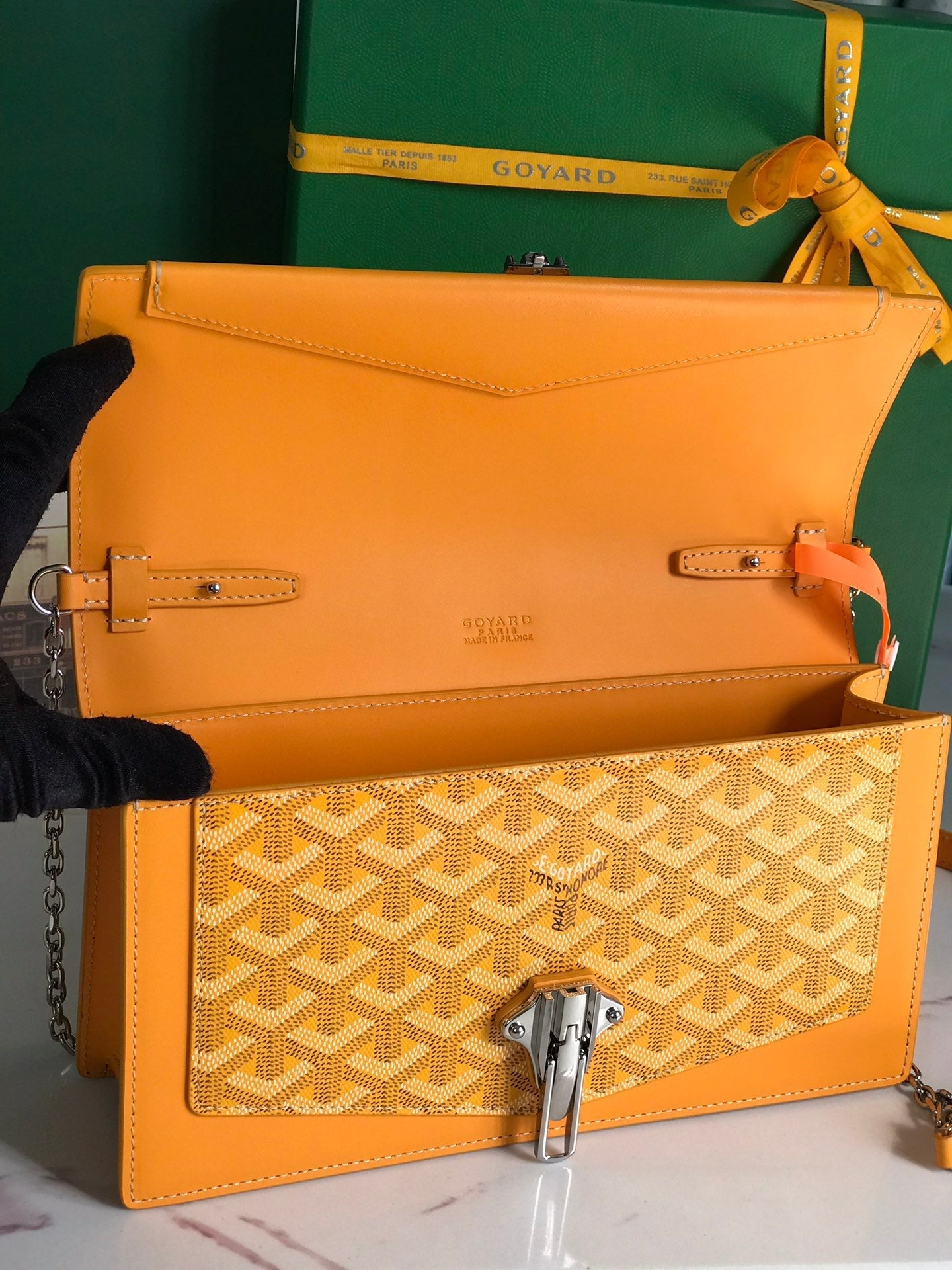 Goyard Duchesse Marie-Caroline Bag 25 Cm Yellow Goyardine Canvas And Smooth Calfskin