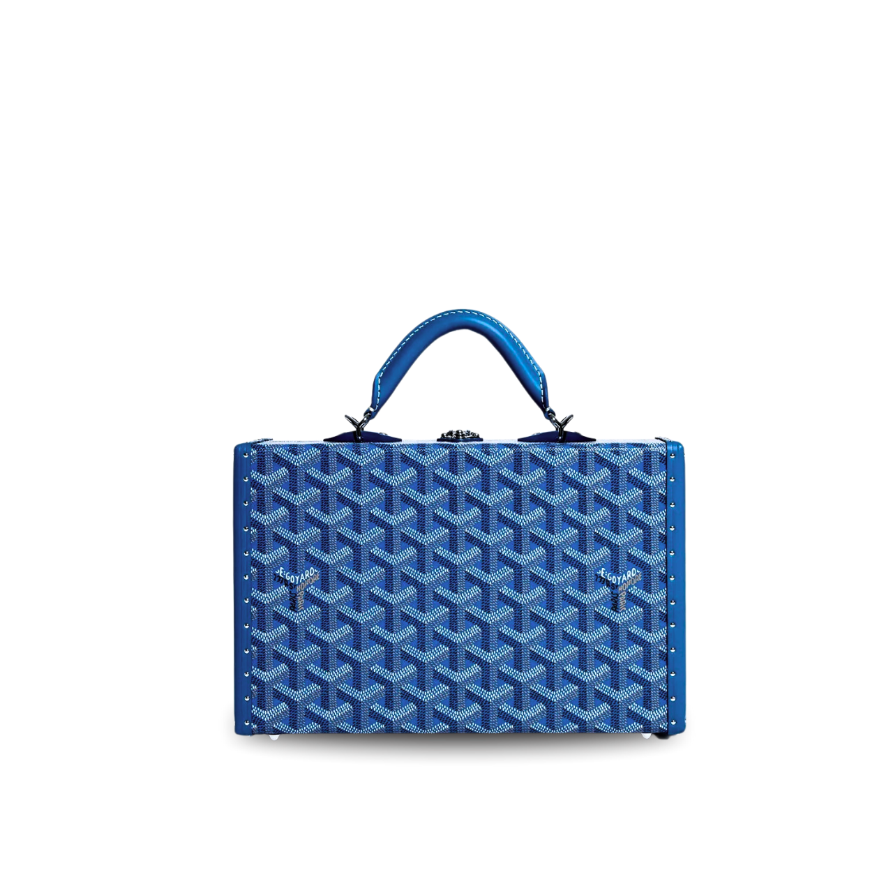 Goyard Grand Hôtel Trunk Bag 24.5cm Blue Goyardine Canvas And Calfskin